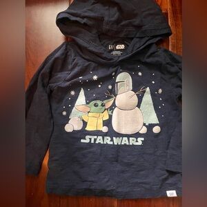 Star Wars Kids Hoodie with Baby Yoda and Snowman - Navy